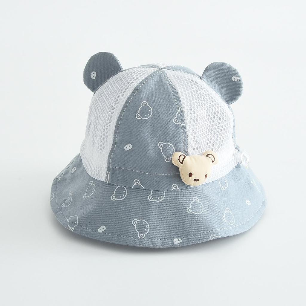 Cute 3D Little Bear Fisherman Hat - Windproof, Sun Protection, Versatile Mesh for Outdoors