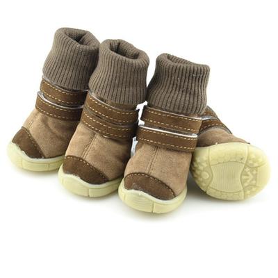 Breathable Dog Boots 4pcs Nonslip Sole Paw Protector for Hardwood Floor Pet Walking Booties Classic Design Winter Shoes