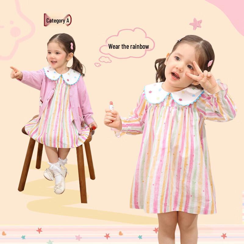 

LUSON Baby Girl s Rainbow Princess A-line Dress 100
