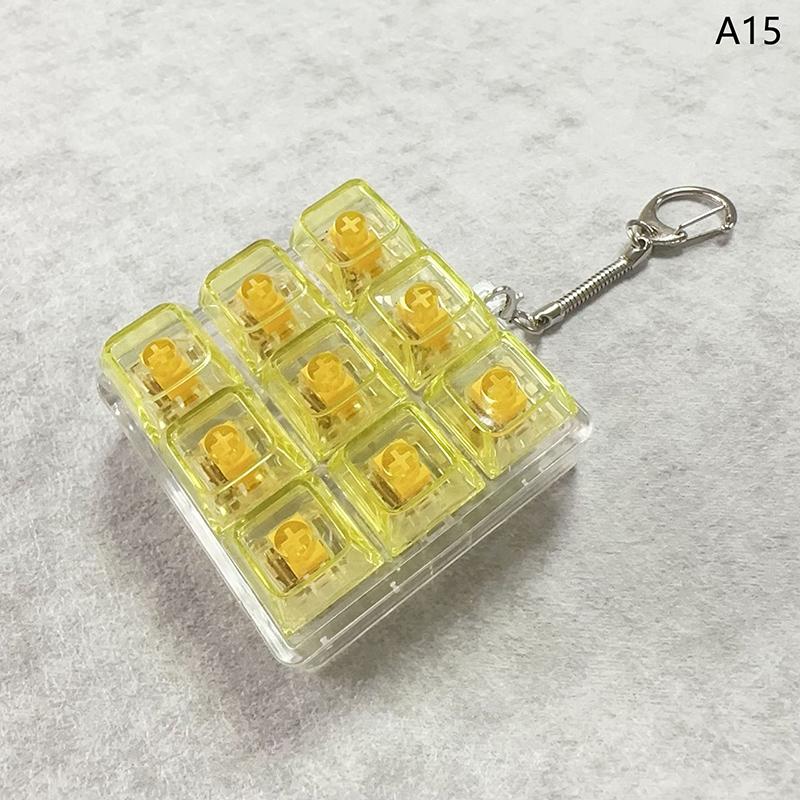 9 Keys Keyboard Keycaps Keychain Fidget Toy Anti-Anxiety Point Keycaps Party Stress Relief Diy Keycaps Toy Keyboard Caps