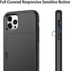 Armor Slide Card Case For iPhone 15 14 13 Pro Max 12 Mini 11 12 Pro Max XS Max XR X Card Slot Holder Cover Wallet Slide Cover
