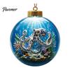 3D Sea Animal LED Lights Ocean Christmas Ball Ornament, Clear Acrylic Life Light-Up Miniature Creatures Decorations Hanging Decoration for Xmas Tree,