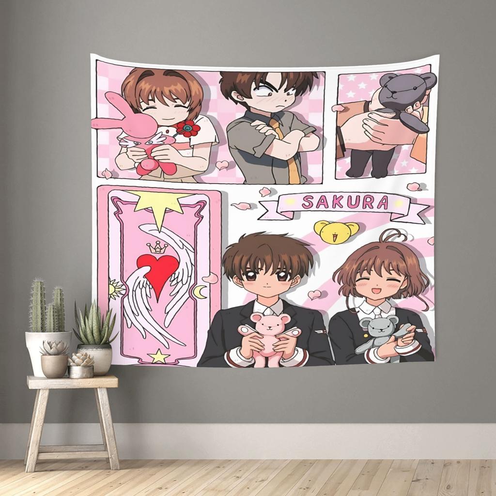 Anime Cardcaptor Sakura Tapestry Room decoration Home Decoration Tapestry Decor Accessories Cute Room Decor