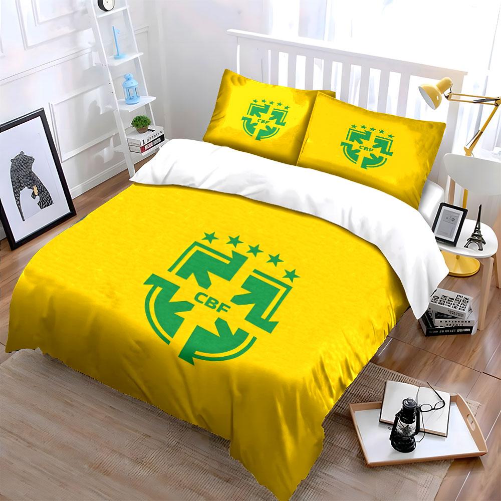 Yellow Bedding, Green Emblem. Bedding Sets Duvet Cover Sets Duvet Covers Pillowcases(1 * Duvet Cover 2 * Pillowcases, Without Duvet Insert)