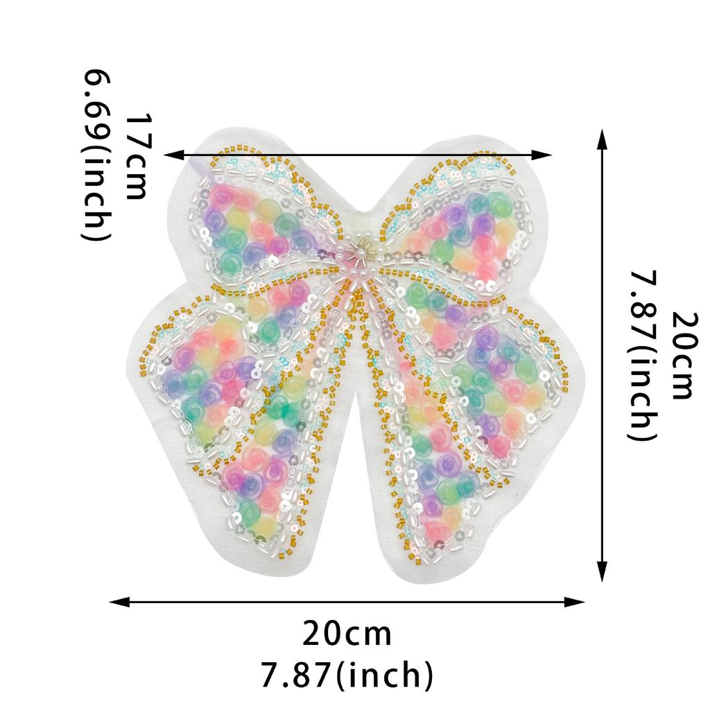 Rainbow Three-Dimensional Rose Disc Strap Handmade Beads Bow Pearl Decoration Clothing Accessories Cloth Sticker