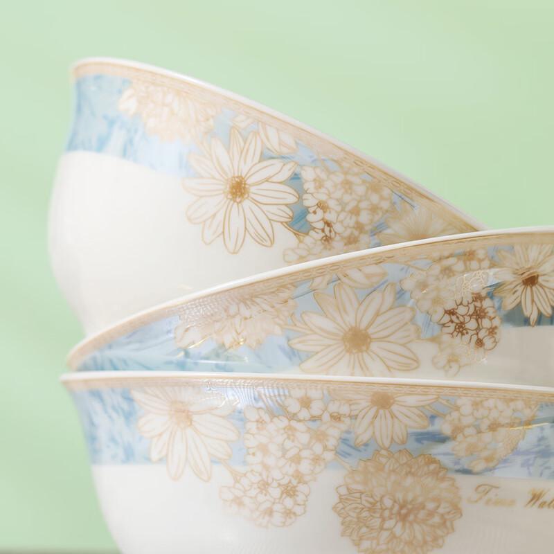 Haoya Jingdezhen Keramik 6-Zoll Nudelsuppenschalen Set mit 6 Stück - Zeitreise-Muster