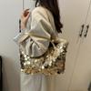 Modische paillettenbesetzte Tasche Damen 2025 neuer Nischen-Trend Eimer-Schultertasche Pendler vielseitig große Kapazität Tragetasche