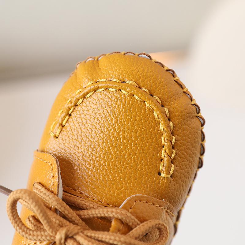 Boys and Girls Toddler Shoes Children Soft-soled Baby Shoes Spring and Autumn 0-1 Years Old Small Leather Shoes Lace-up Single