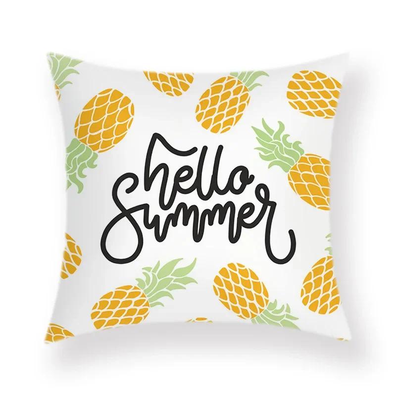 Boho Room Aesthetic Summer Green Pillowcase Cartoon Pineapple Decorative Pillow Bed Sofa Throw