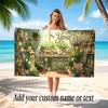 Floral Garden Theme Soft Beach Towel Personalized Custom Name Text Towel Portable for Beach Pool Travel