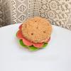 2Pcs Kawaii Design Simulation Food Plush Keychain Plush Material Creative Shape Hamburger Keyring Simulation Food Adorable Style