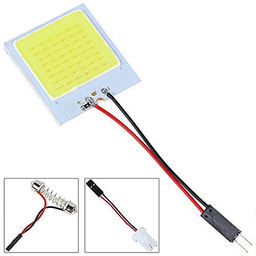 [TradeWind] 48-LED Interior Light, Trunk/Footwell Light, Flat, White COB, Super Bright, T10 12V Socket Included, 10-Pack