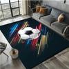 Flannel Printed Soccer Ball Rug Dynamic Speed Lines Design Soft Fleece Floor Mat Living Room Carpet Sports Fan Decor Football