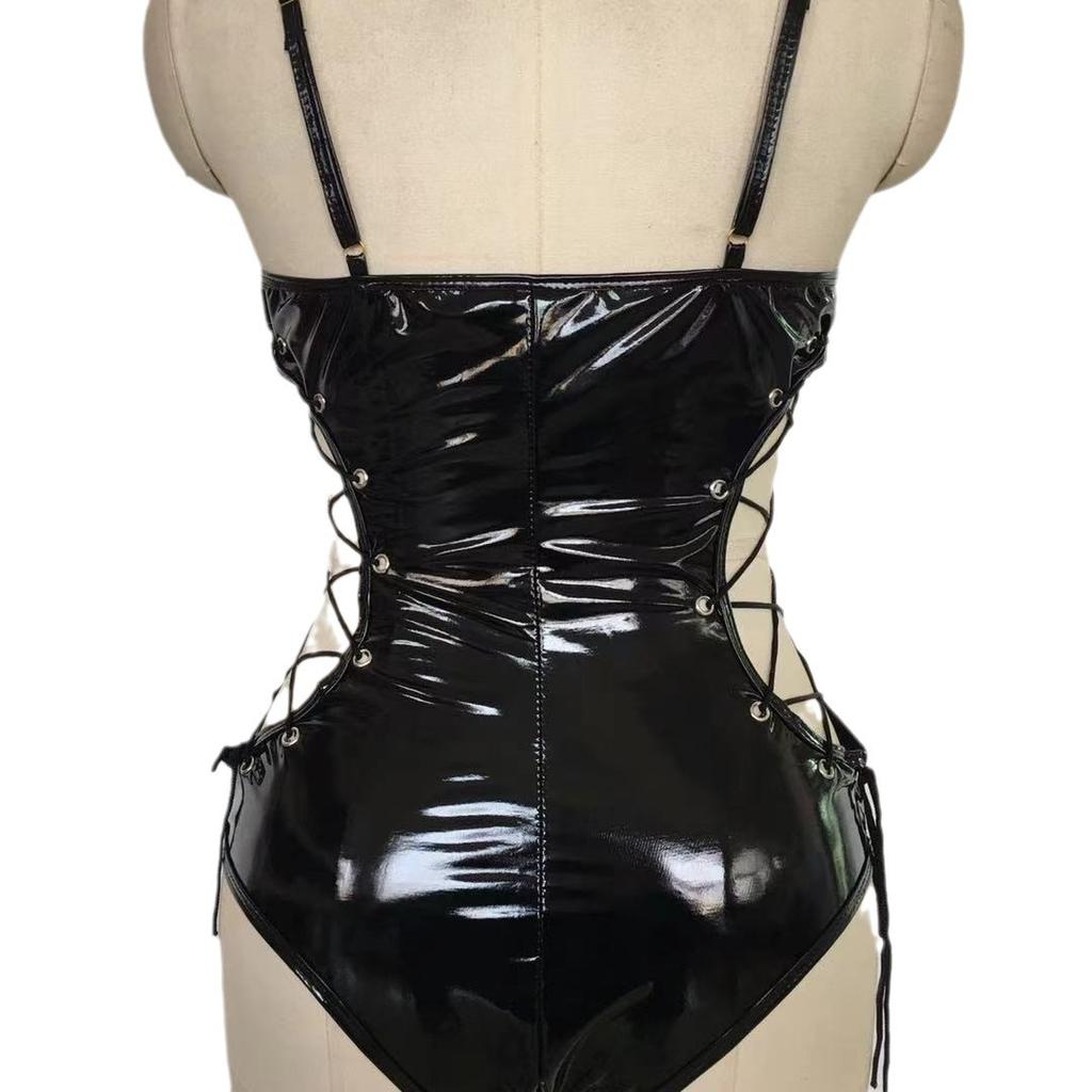 New sexy lingerie SM queen patent leather seduction bundled teasing sexy tight uniform character