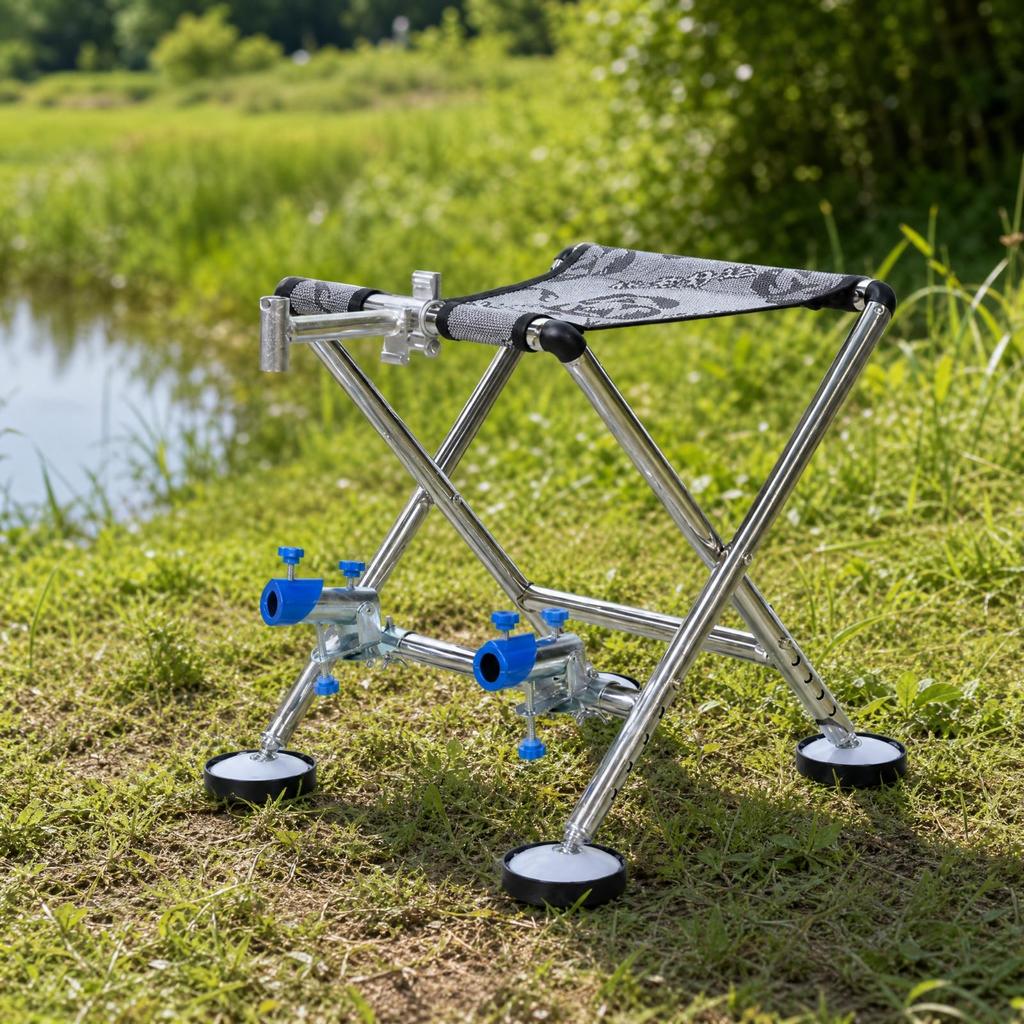 Fishing Stool with Tray Support Non-Slip for Fishermen, Anglers