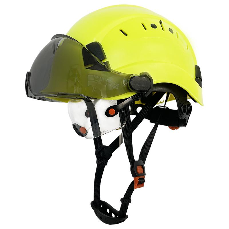 CE Anti-Smash Construction Safety Helmet with Dual Goggles, ABS Material, National Standard