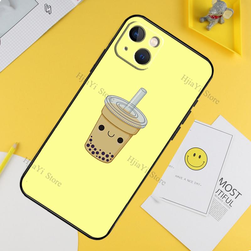 Boba Milk Tea Case For iPhone 11 12 13 14 15 16 Pro Max Mini X XR XS MAX Plus Phone Back Cover