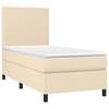 Vidaxl Letto Continentale Con Materasso, Crema, Tessuto, 90X200 Cm
