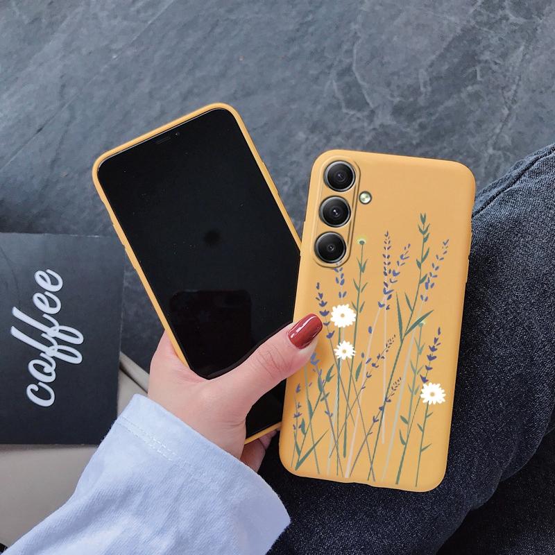 Květinové měkké silikonové pouzdro pro Xiaomi Redmi Note 13 Pro 13C Poco C65 Samsung A35 A55 A34 S24 Huawei Honor 200 Realme Camera Protective Shockproof Cover