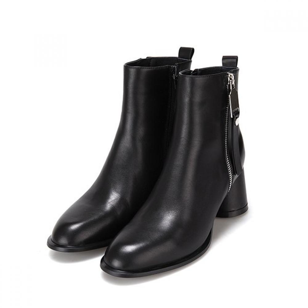 

Barbara Leather Zipper Point 6.5cm Kitten Heel Ankle Boots Bbg864bk 250mm