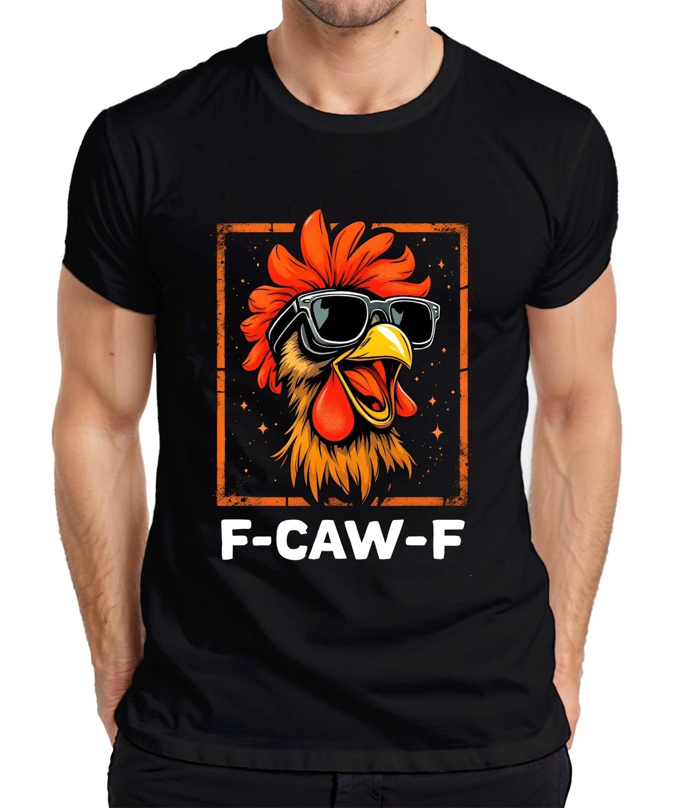 F-CAW-F lustiger Hahn Sonnenbrille Huhn Bauernhof Geschenk Meme Herren T-Shirt XXL