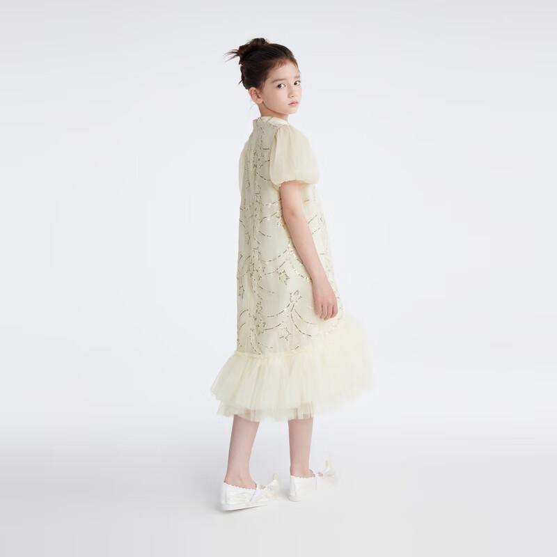 MQD Girls' Summer Mesh Splice Princess Dress