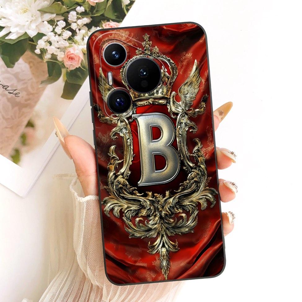 For Huawei Pura 70 Clear Case Aesthetic Luxury Crown Fashion A-Z Letters 2D Painted Soft Casing For Huawei ADY-LX9 ADY-AL00