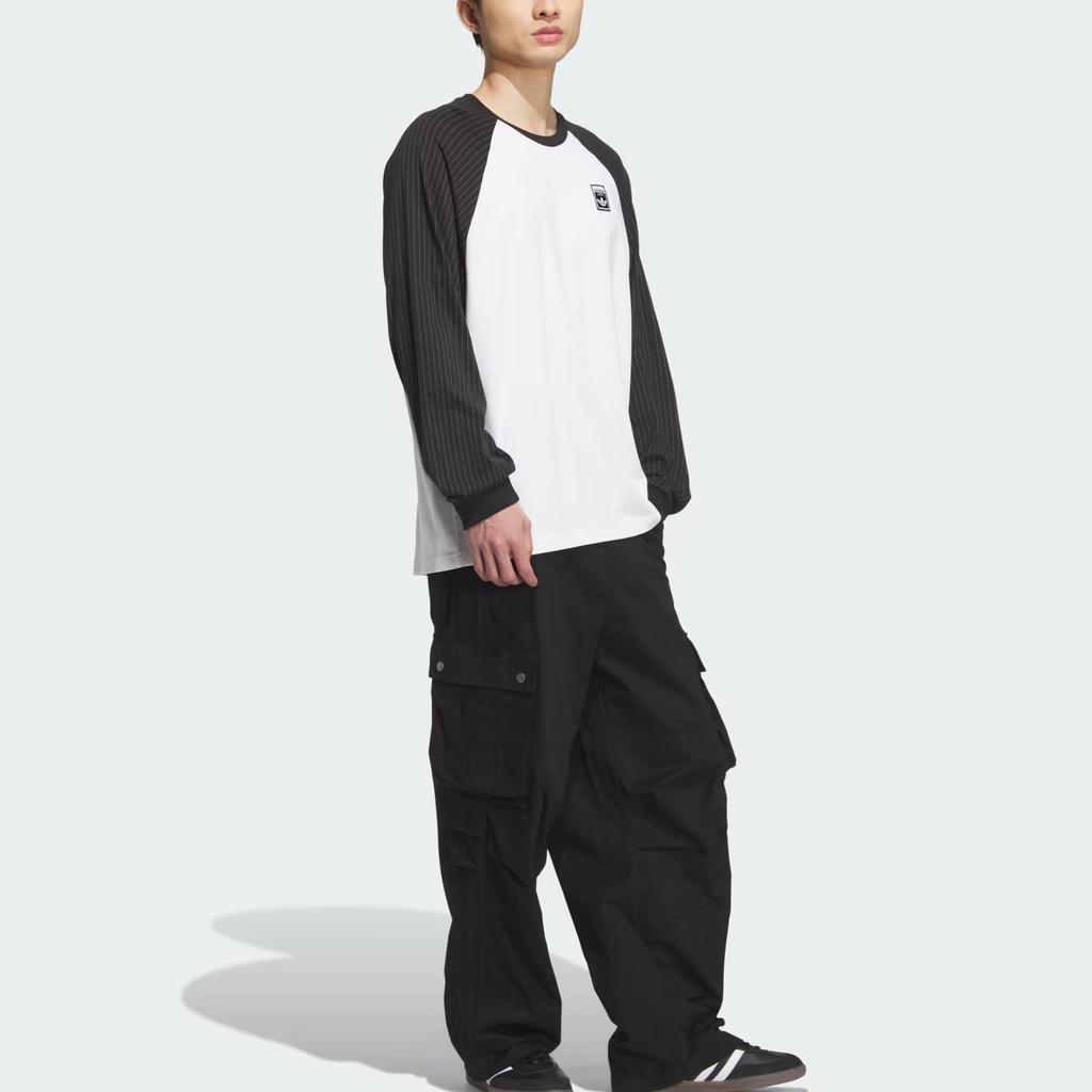 Adidas Originals SS25 Wabash Brand Logo Loose Fit Sports Raglan Long Sleeve T-Shirt Men Tops KD1854