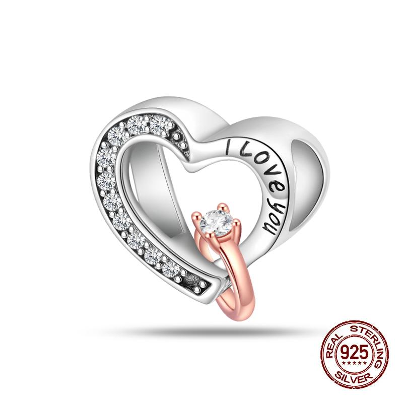 Copper Heart Dog Cat Warm Family Charms Beads Fit 3Mm Original Bracelets Fine Diy Mother'S Day Jewelry Gift