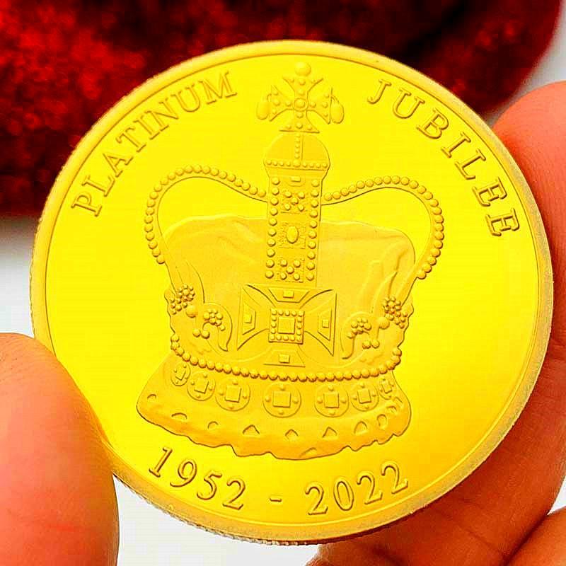 Königin Elisabeth II., Krone 70. Jahrestag Goldmedaille, Geschenk Goldmünze Gedenkmünze