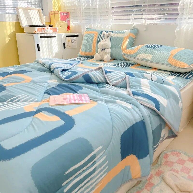 Letní latexová chladící prostěradla s povlaky na polštáře šetrné k pokožce Chránič matrace Potahy s elastickým pásem Klimatizační podložka