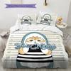 Cat Donut Duo Custom Name Pattern Bedding Quilt Set Quilt Cover Pillowcase Home Birthday Gift(1 * duvet cover + 2 * pillowcase, without core)