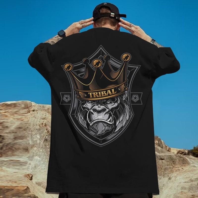 Pánská trička se zvířaty 3D potisk gorily Volná nadměrná trička Street Harajuku Topy Trička Denní ležérní halenka s krátkým rukávem