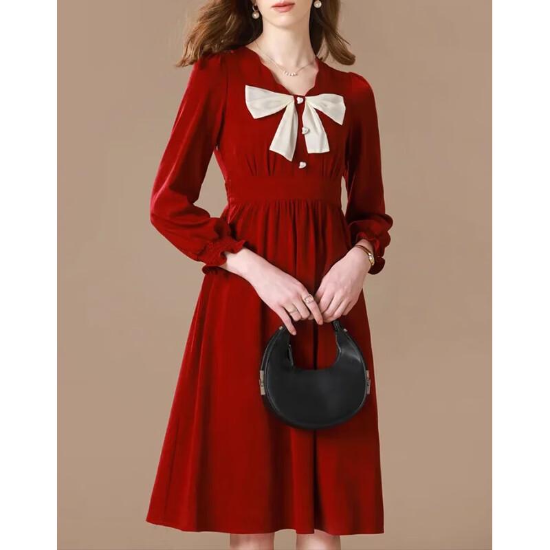 

Women s Simple Elegant Long Sleeve A-Line Midi Dress 2XL