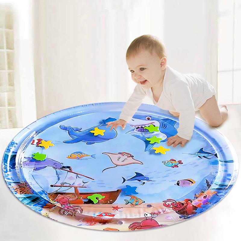 Tapete Aquático Inflável Tapete de Engatinhar para Bebê PVC Ecológico Almofada Inflável de Tapete para Crianças Tubarão Tapete Brinquedo Almofada Musical de Tapete Qualidade