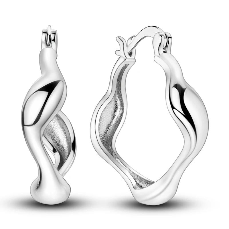 925 Sterling Copper Heart Snake Bone Pattern Cross Shell Zircon Four-pointed Star Earrings for Women Earring Fine Zircon Gifts