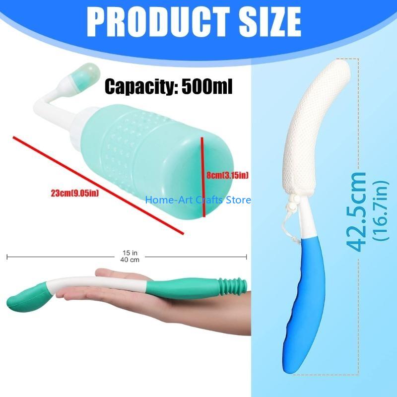 Set da Bagno Y3NA Design Senza Pieghe con Spazzola a Manico Lungo e Bidet Intimo 3 pezzi