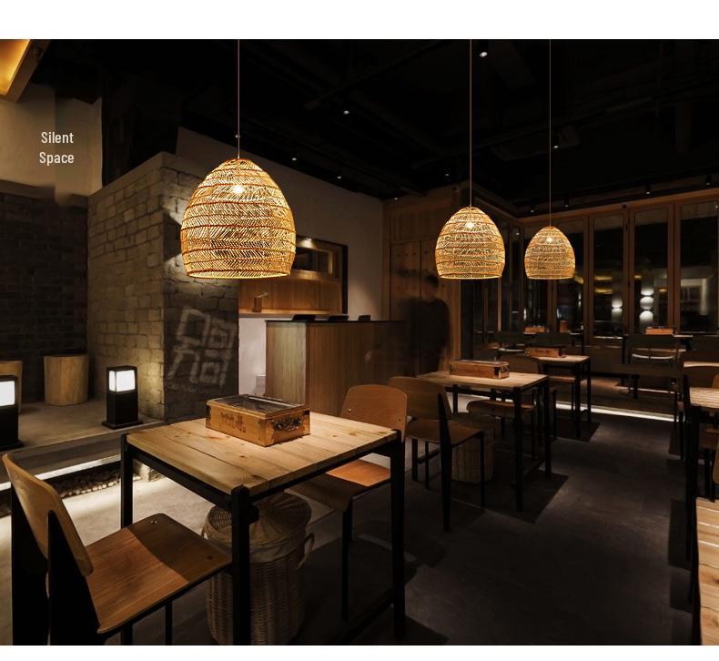 Japanese Rattan Pendant Light for Restaurant, Bar, Bedroom, Study, Tea Room, or Tatami Homestay