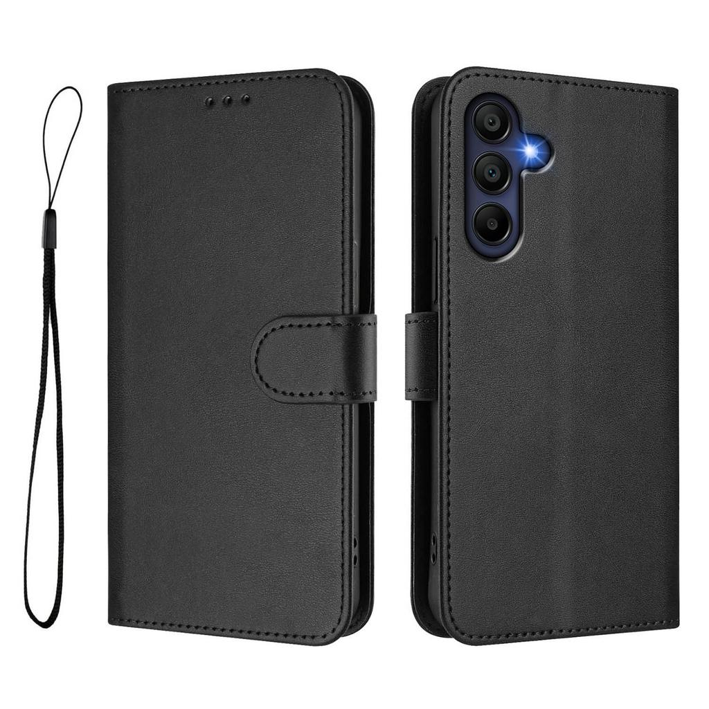 For Samsung Galaxy A16 4G/Galaxy A16 5G Wallet Case RFID Blocking Calf Texture Leather Stand Phone Cover with Strap