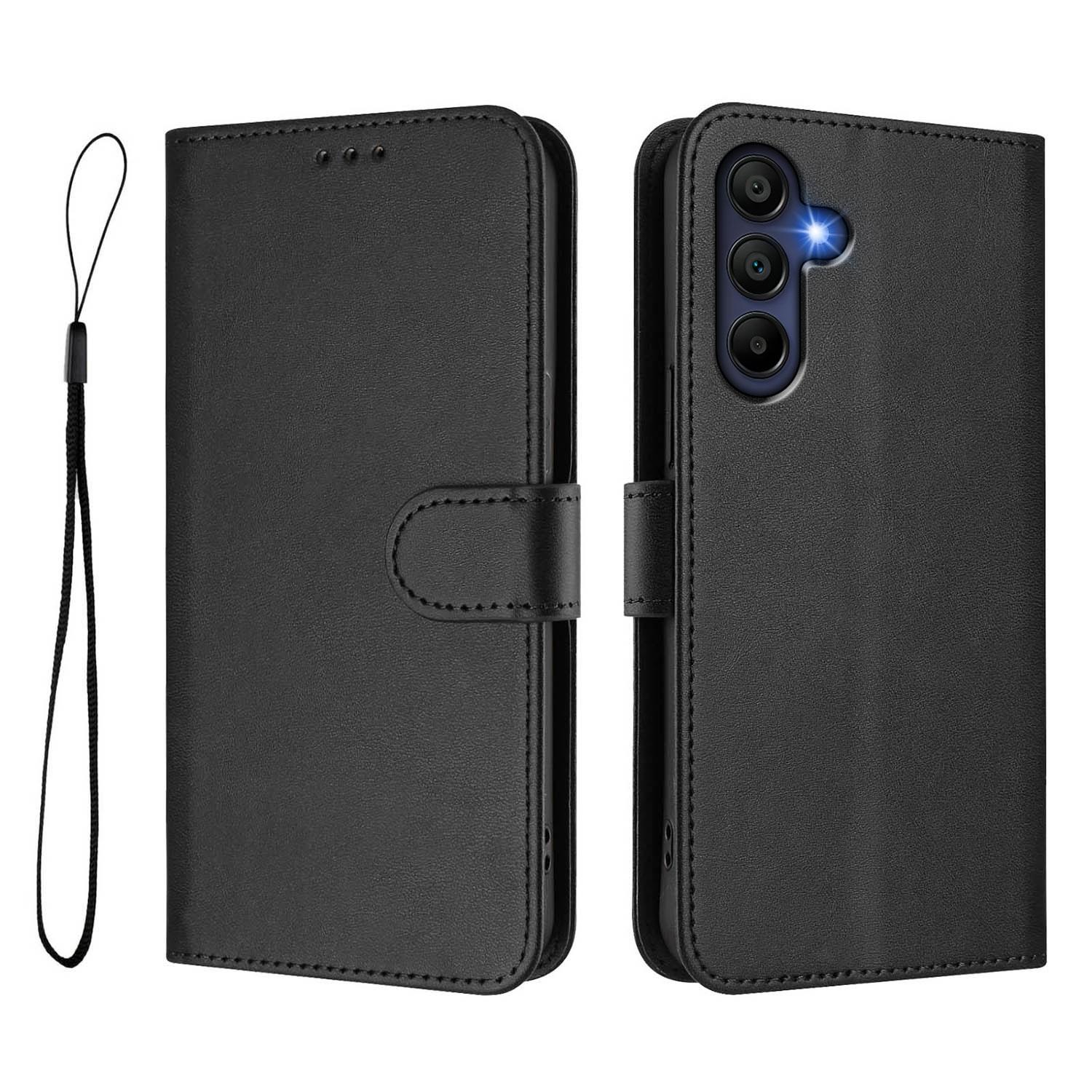 

For Samsung Galaxy A16 4G/Galaxy A16 5G Wallet Case RFID Blocking Calf Texture Leather Stand Phone Cover with Strap A