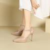 1088-15 Women's Waterproof Platform Stiletto Sandals - Summer 2025 Style, Hollow Pointed Heels