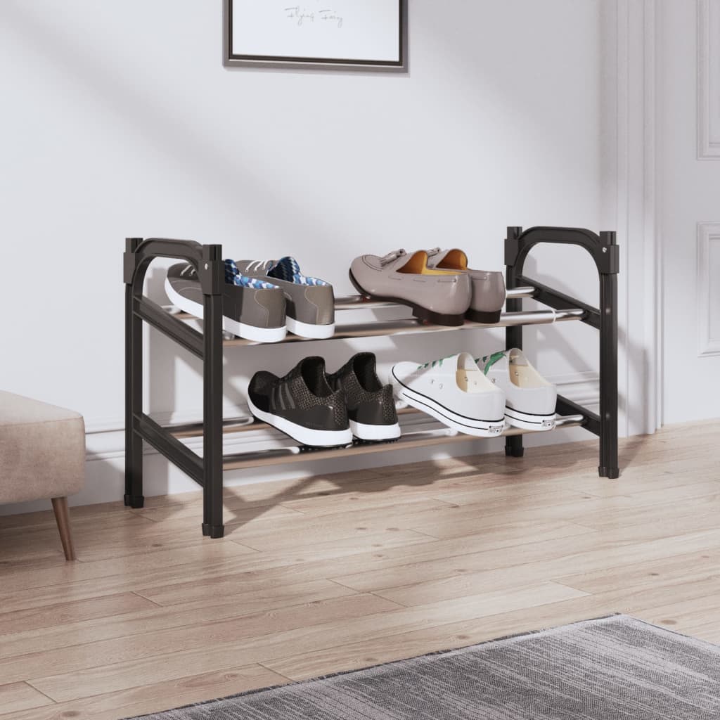 Extendable Shoe Rack with 2 Shelves 119x24x37 cm uygun fiyatlı satın