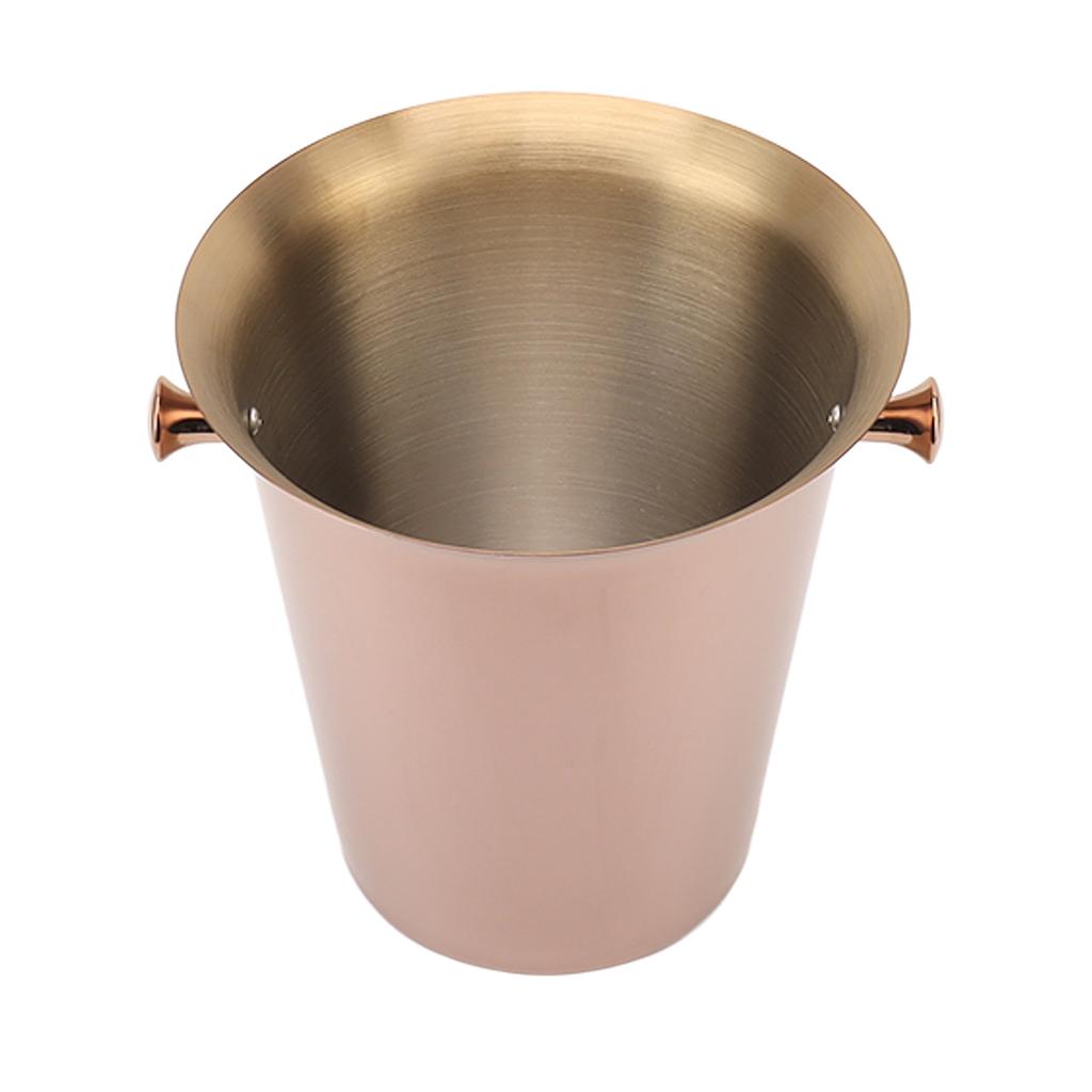 Ice Bucket with Handles Stainless Steel Beer Wine Beverage Cooling Tub for Home Bar 5L Capacity