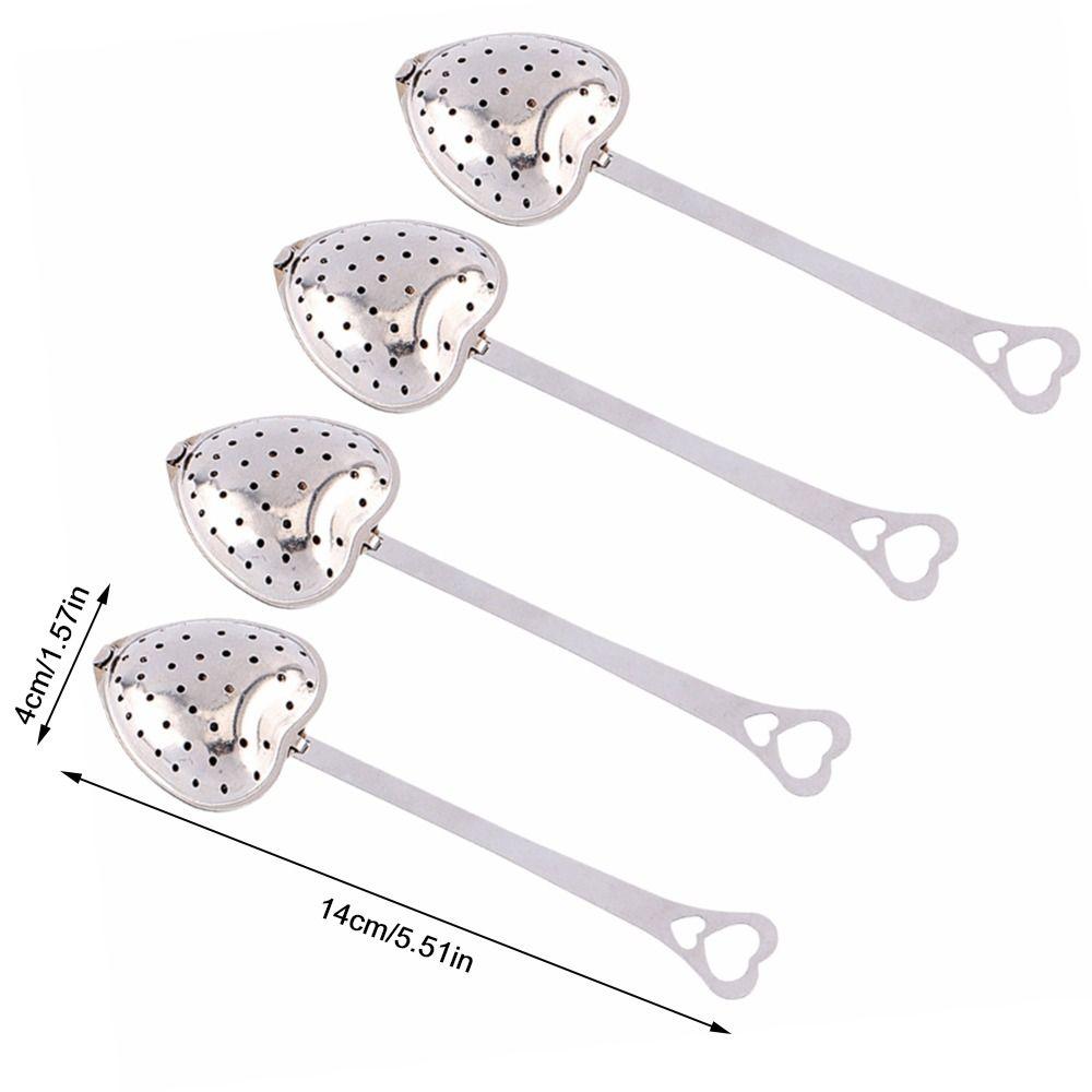 4pcs set Heart Shape Design Tea Infuser Spoon Stainless Steel Mesh Filter Tea Ball  For Seasonings