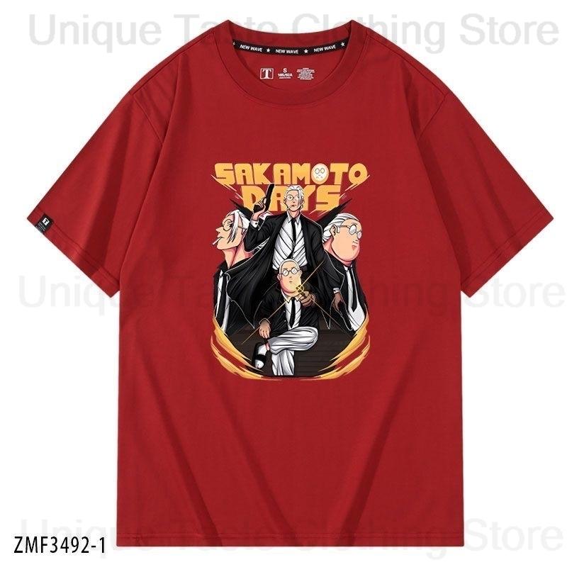 

SAKAMOTO DAYS Футболка Таро Сакамото Мультяшный Принт Унисекс Женская Высококачественный Хлопок Короткий Рукав Футболки Harajuku Летняя Футболка S