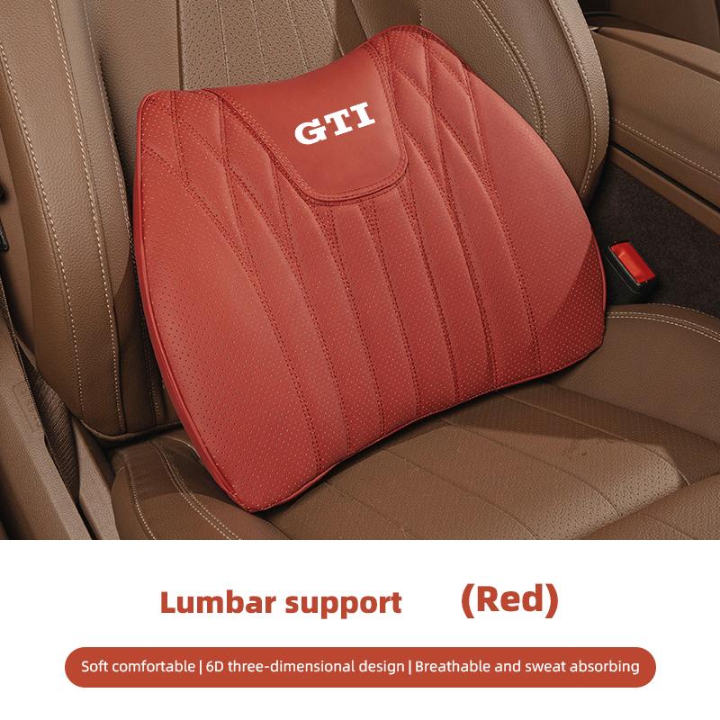 Car Seat Cushion Cover Lumbar Support Waist Cushioning For VW GTI Polo Golf Passat B6 Jetta Tiguan Arteon CC Taigo T-ROC Hub Cap