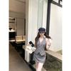 Kumikumi Graceful Set Gray Single Breasted Vest Vest Women clothes Summer Sheath Skirt Two-piece Set