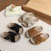 Trendy Kids Slippers Cross Strap Open-toe Boys Girls Causal Shoes Breathable Non-slip Children Platform Slippers