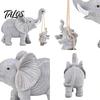 Elephant Ornament for Living Room Statue Resin Mother And Child Figurine Swing Art Piece Baby Sculpture Home Office Desktop Decor Lifelike