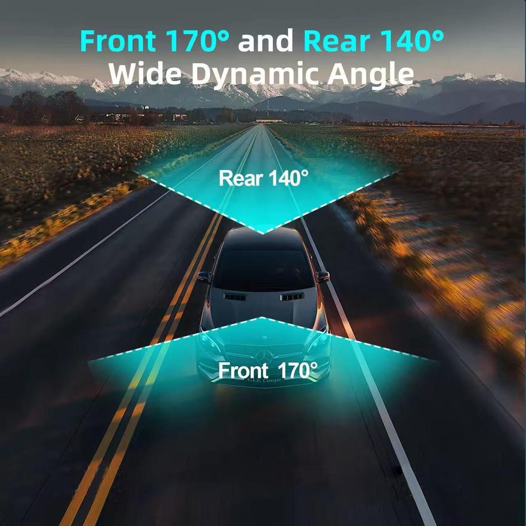 Câmara de painel 4K HD de 1,97 polegadas com lente dupla, GPS e WIFI